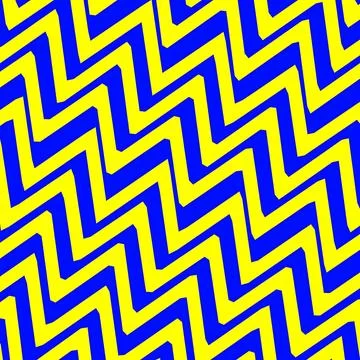 Vibrant Yellow and Blue Diagonal Zigzag Pattern Background with Hand-Drawn Illustrazione stock
