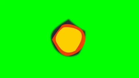 A vibrant yellow and orange orb floating against a solid green background Video stock 341839590
