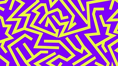 Vibrant yellow angular strokes purple background Stock Illustration
