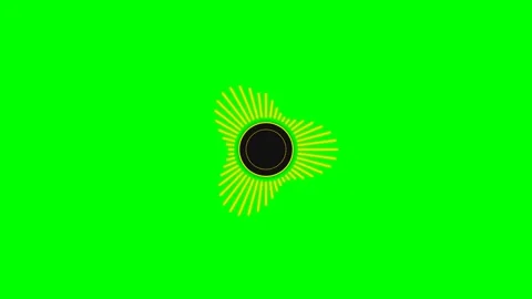 A vibrant yellow audio spectrum visualizer centered on a bright green backg.. Stock-Footage 340900510
