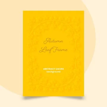 Vibrant Yellow Autumn Leaf Frame Vector Abstract Foliage Border in Paper Cu.. Stock Illustration