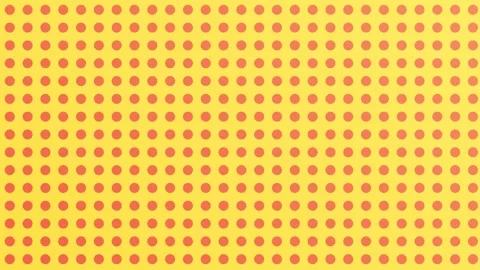 A vibrant yellow background with a repeating pattern of orange circular dots Vídeos de archivo 336263618