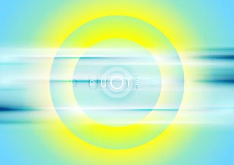 Vibrant yellow blue glossy stripes and circles abstract glowing background Stock Illustration