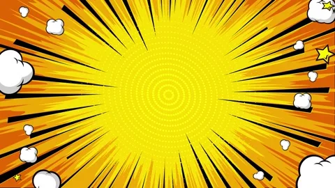 Vibrant Yellow Comic Book Style Background With Action Speed Lines Stock Footage 334683486