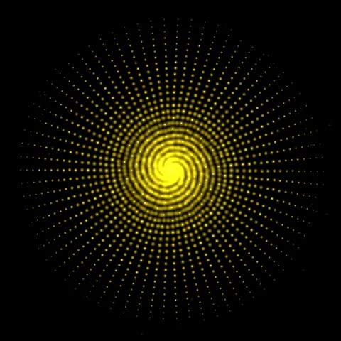 Vibrant Yellow Concentric Circle Spiral Glow Background Animation Stock Footage 345688913