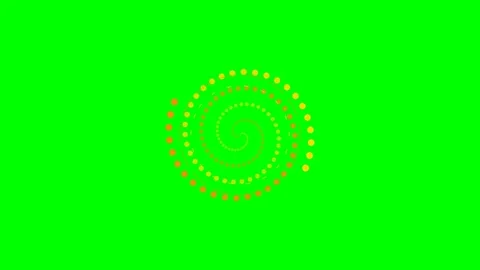 A vibrant yellow dot spiral pattern set against a solid bright green backgrou Stock Footage 340900606