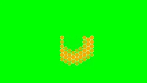 A vibrant yellow honeycomb structure isolated on a bright green background 스톡 동영상 341838975