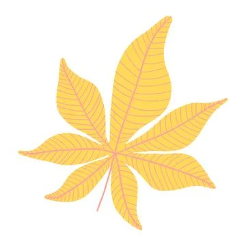 A vibrant yellow leaf illustration symbolizing autumn and nature beauty. Perfect Stock Illustration