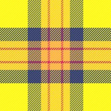 A vibrant yellow plaid pattern featuring intersecting navy and red lines. Thi Stock Illustration