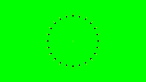 A vibrant yellow ring surrounded by a symmetrical circle of black dots Stock Footage 340904059