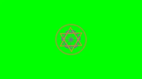 A vibrant yellow star of david symbol centered on a bright green background Stock Footage 340266891