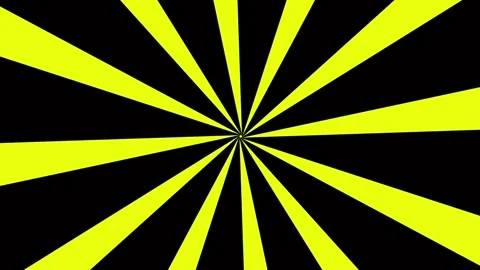 Vibrant yellow sunburst pattern on black background with radiating beams Stock Footage 332532484