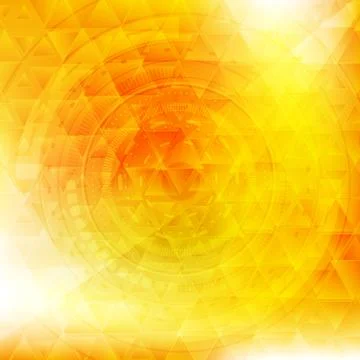 Vibrant yellow technology background with HUD gear elements イラスト素材