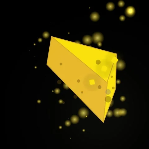 Vibrant Yellow Triangle Shape Floating on Black Background Stock Footage 344777586