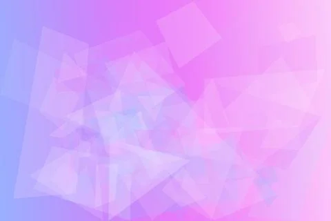 A vibrant yet soft blend of translucent triangles in violet, magenta, and b.. Stock Illustration