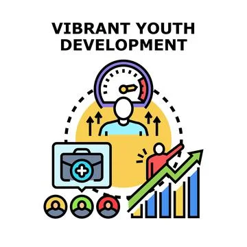 Vibrant youth development exploring career growth potential Stock Illustration