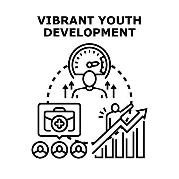 Vibrant youth development exploring career growth potential Stock Illustration