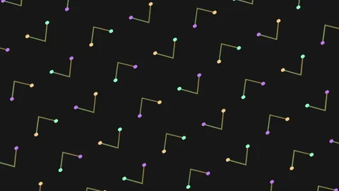 Vibrant zigzag arrows seamless pattern on black background Stock Footage 311495174