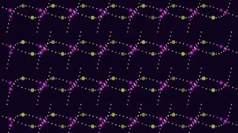 Vibrant zigzag pattern of red and green dots in diagonal line Stock Footage 278067088