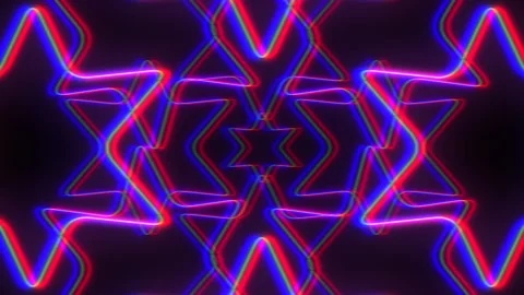 Vibrant zigzag pattern in red, blue, and purple on dark background Stock-Footage 317326974