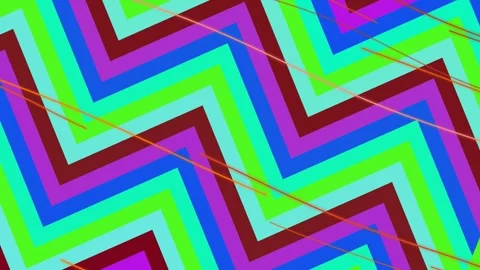 Vibrant Zigzag Pattern with Red Lines. Stock Footage 330956368