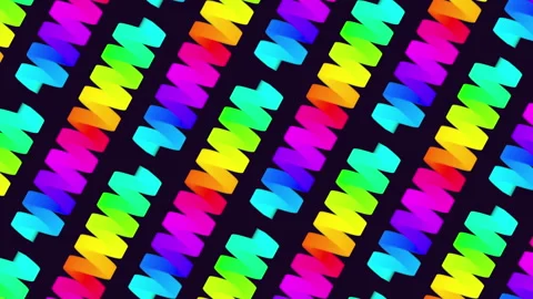 Vibrant zigzag wave pattern with colorful lines Stock Footage 297602356