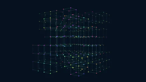 Vibrantly transcending 3d cube with colorful lines Vídeos de archivo 292941212