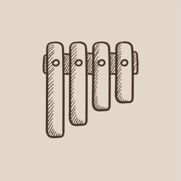 Vibraphone sketch icon Stock Illustration