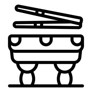 Vibraphone with sticks laying on top, playing jazz music with mallets Stock Illustration