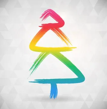Vibrat color abstract tree background width triangle shapes. vector illustrat Stock-Illustration