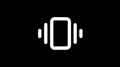 Vibrate mobile phone 3d icon rotation 4k animation sign on background Stock Footage 313487657