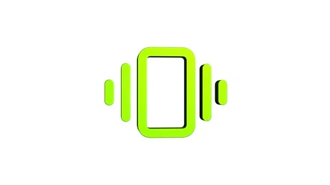 Vibrate mobile phone 3d icon rotation 4k animation sign on background Stock Footage 313487664