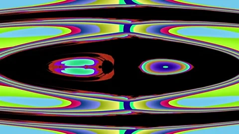 Vibrating abstract loop with jagged concentric lines neon glitch effect Vídeo Stock 334343707
