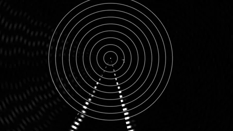 Vibrating circles and lines in dark background theme Stock Footage 339349560