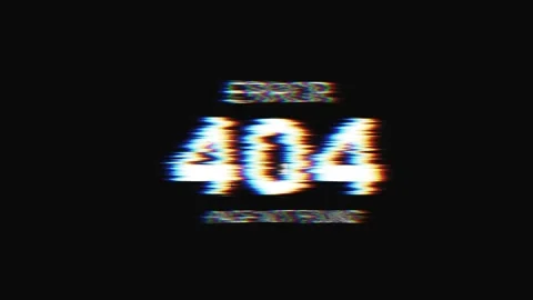 Vibrating Error 404 text with a digital glitch effect, 4K video Stock Footage 331025091
