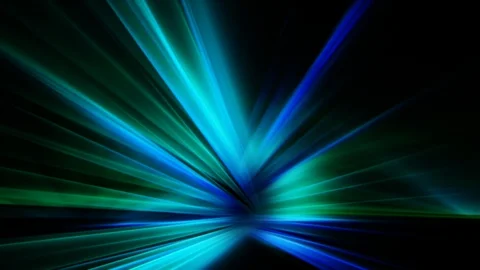 Vibrating laser show in blue green for festivals and concerts, seamless looping Stock Footage 89899531