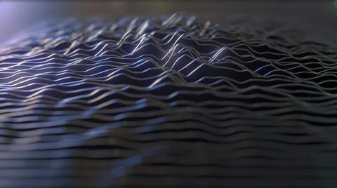 Vibrating metal strings or waves, 3d rendering 스톡 일러스트