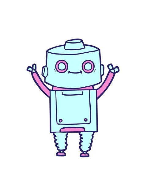 Vibrating motion animation of a cartoon android Stock Footage 324471058