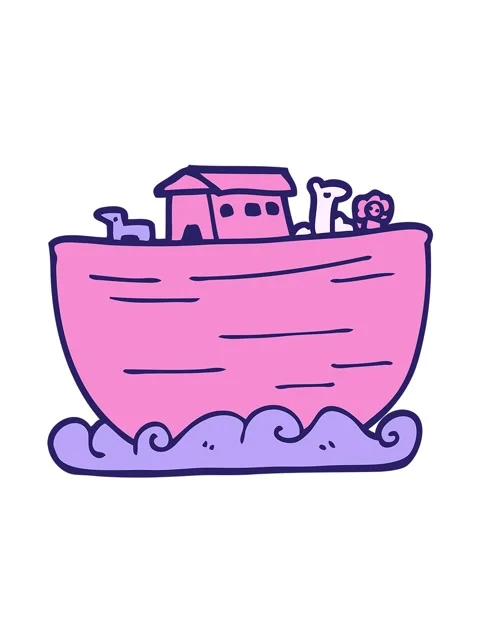 Vibrating motion animation of cartoon doodle noahs ark Stock Footage 324446510