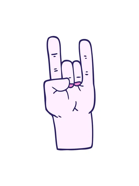 Vibrating motion animation of cartoon doodle rock music hand Video stock 324453440