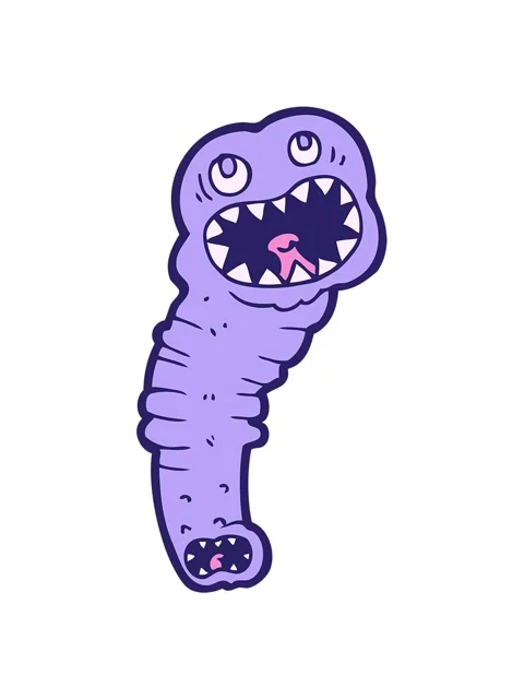 Vibrating motion animation of cartoon leech Stock Footage 324386726