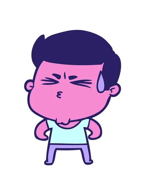 Vibrating motion animation of cartoon man sweating Stock Footage 324389235