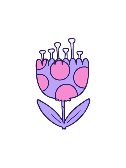 Vibrating motion animation of a cartoon patterned flower Stock Footage 324217322