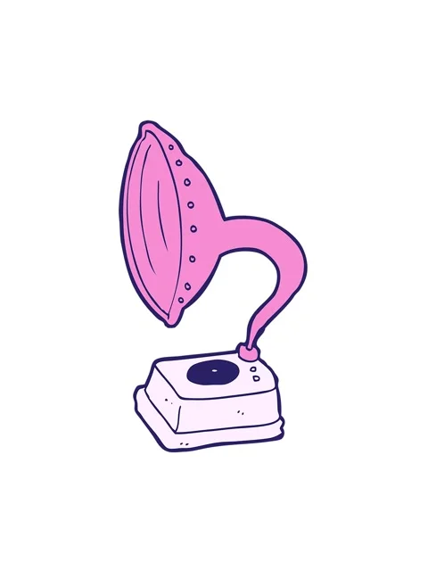 Vibrating motion animation of cartoon phonograph Video stock 324077447