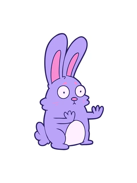 Vibrating motion animation of a cartoon scared rabbit Stock Footage 324198239