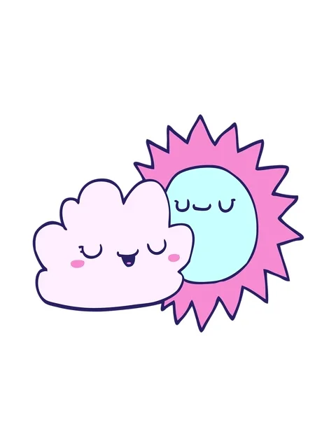 Vibrating motion animation of cartoon sun and cloud Stock Footage 324422025