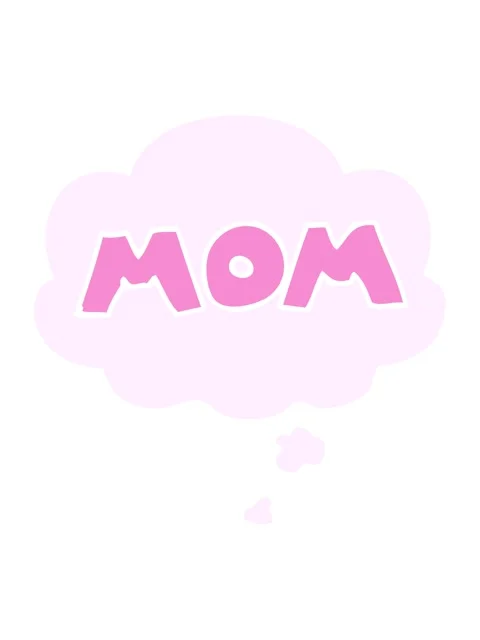 Vibrating motion animation of  cartoon word mom with thought bubble in retr.. Stock Footage 324460989