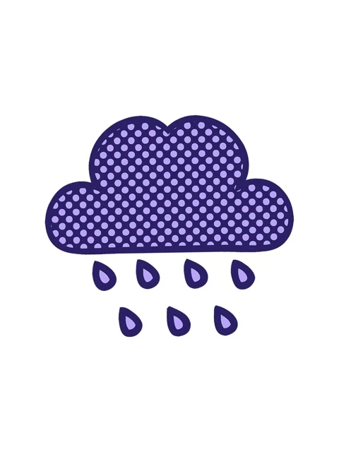 Vibrating motion animation of comic book style cartoon of a storm rain cloud Stock Footage 324341791