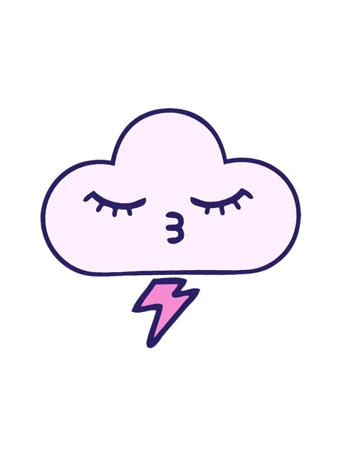 Vibrating motion animation of comic book style cartoon of a thunder cloud Stock Footage 324414557