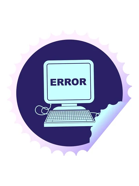 Vibrating motion animation of computer error vector illustration circular p.. Stock Footage 324451214